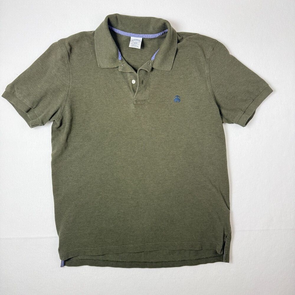 Brooks Brothers 1818 Performance Polo Slim Fit Olive Green Short Sleeve Men XL
